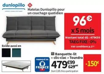 Conforama Banquette-lit clic-clac toundra offre