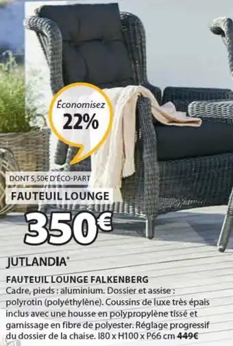 JYSK JUTLANDIA fauteuil lounge falkenberg offre