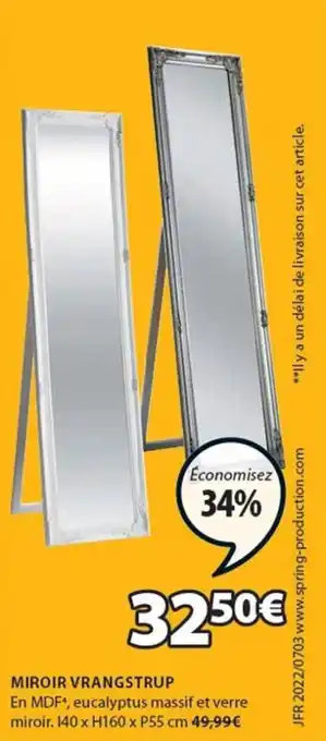 JYSK Miroir vrangstrup offre