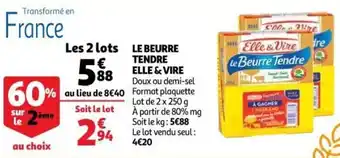 Auchan Supermarché Le beurre tendre elle & vire offre