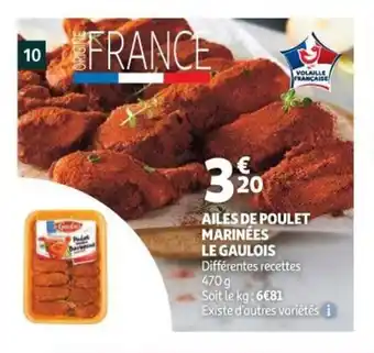 Auchan Supermarché Ailes de poulet marinées le gaulois offre