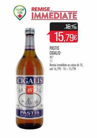 Match Pastis Cigalis offre