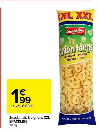 Carrefour Snack Maïs & Oignons XXL Snackline offre