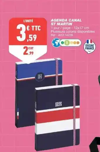Bureau Vallée Agenda Canal St Martin offre