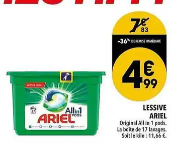 Supeco Lessive Ariel offre