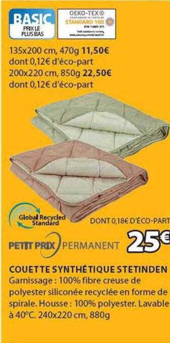 JYSK Couette Synthétique Stetinden offre
