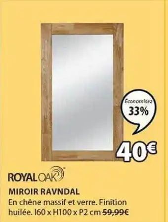 JYSK Royal Oak Miroir Ravndal offre