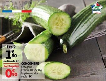 Auchan Supermarché Concombre offre