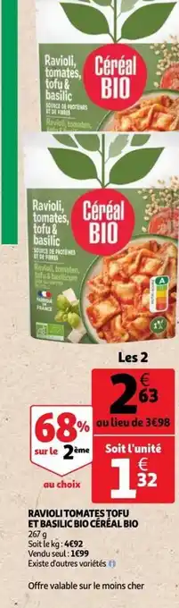 Ravioli Tomates Tofu Et Basilic  Bio Céréal Bio