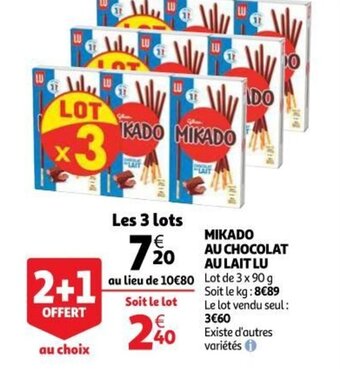 Auchan Supermarché Lu Mikado Au Chocolat Au Lait offre