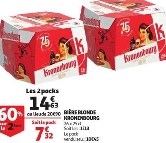 Auchan Supermarché Kronenbourg Bière BLonde offre