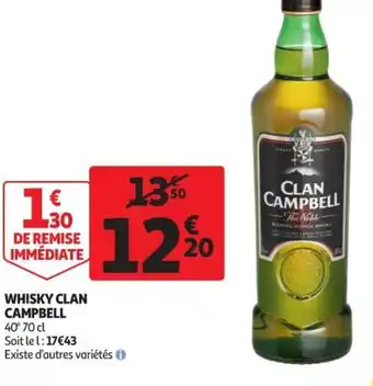 Auchan Supermarché Whisky Clan Campbell offre