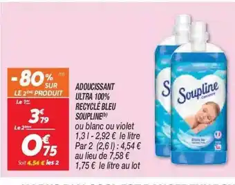 Netto Adoucissant Ultra 100% Recyclé Bleu Soupline offre