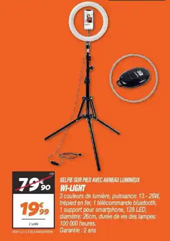 Netto Selfie Sur Pied Avec Anneau Lumineux Wi-light offre