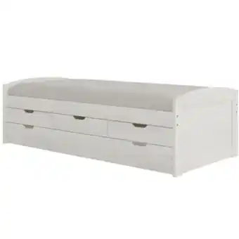 BUT Lit gigogne 2 couchages 90x200 cm ulli en pin massif blanc+ 3 tiroirs offre