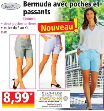 Bermuda avec poches et passants