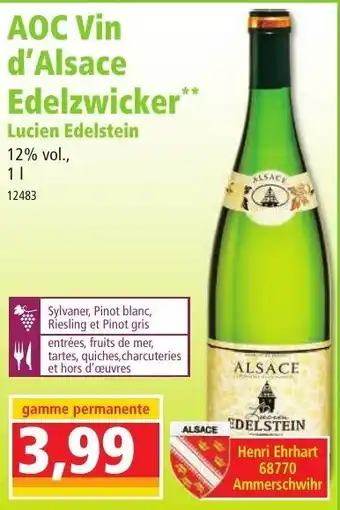 Norma AOC vin d'alsace edelzwicker offre