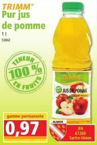 Norma TRIMM pur jus de pomme offre