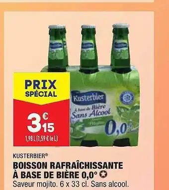 ALDI Boisson Rafraîchissante à Base De Bière 0,0° Kusterbier offre
