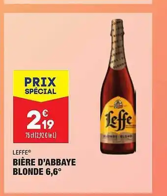 ALDI Bière D'abbaye Blonde 6,6° Leffe offre