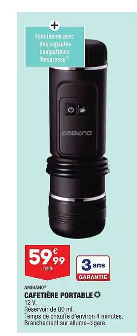 ALDI Cafetière Portable Ambiano offre