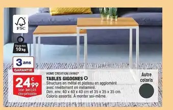 ALDI Table Gigognes Home Creation Living offre