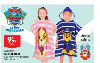 ALDI Cape De Bain Paw Patrol offre