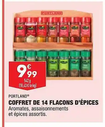ALDI Coffret De 14 Flacons D'épices Portland offre