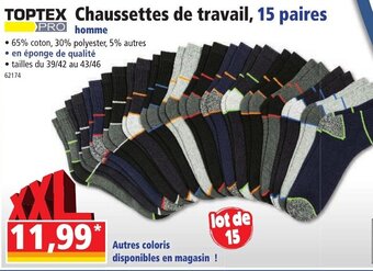 Norma TOPTEX chaussettes de travail, 15 paires offre