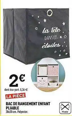 Centrakor Bac De Rangement Enfant Pliable offre