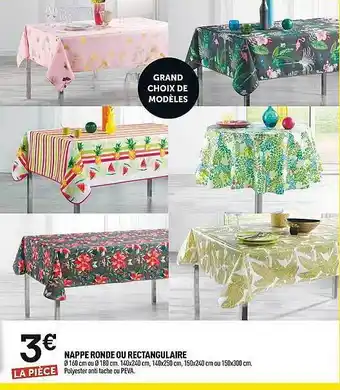 Centrakor Nappe Ronde Ou Rectangulaire offre