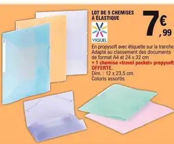 E.Leclerc Lot De 5 Chemises à élastique Viquel offre