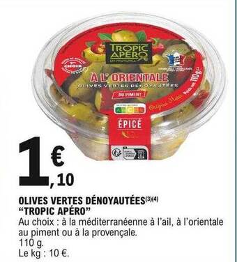 E.Leclerc Olives Vertes Dénoyautées offre