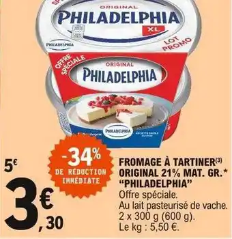 E.Leclerc Fromage à Tartiner Original 21% Mat. Gr. offre