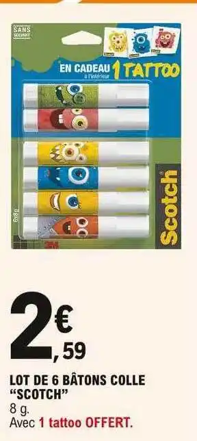 E.Leclerc Lot De 6 Bâtons Colle offre