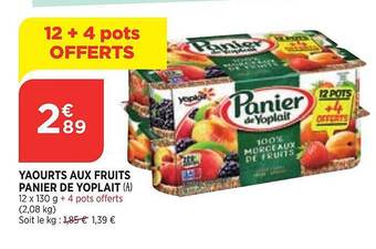 Maximarché Yaourts Aux Fruits Panier De Yoplait offre