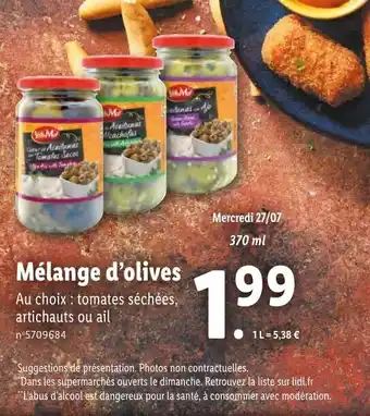 Lidl Mélange d'olives offre