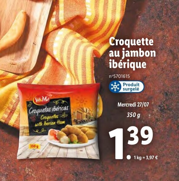 Promo Croquette au jambon ibérique chez Lidl