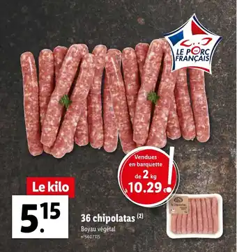 Lidl 36 chipolatas offre