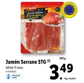 Lidl Jamón serrano STG offre
