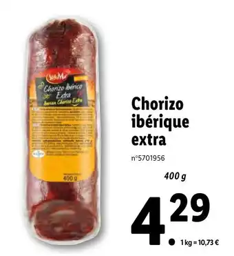 Lidl Chorizo ibérique extra offre