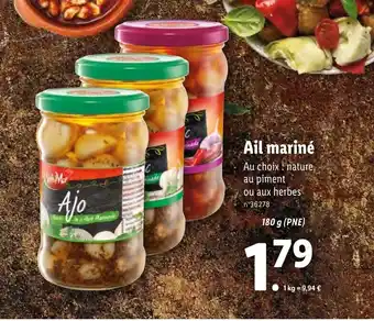 Lidl Ail mariné offre