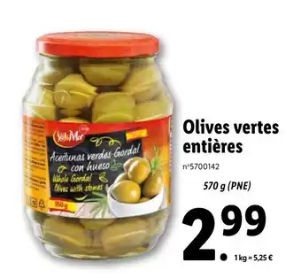 Lidl Olives vertes entières offre