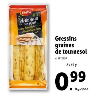 Lidl Gressins graines de tournesol offre