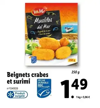 Lidl Beignets crabes et surimi offre