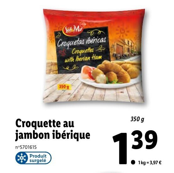 Promo Croquette au jambon ibérique chez Lidl