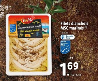 Lidl Filets d'anchois MSC marinés offre