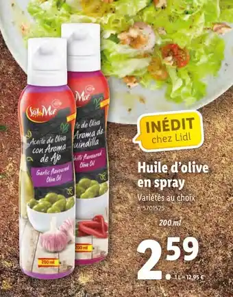 Lidl Huile d'olive en spray offre