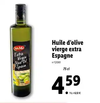 Lidl Huile d'olive vierge extra espagne offre