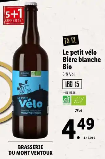 Lidl Le petit vélo bière blanche bio offre